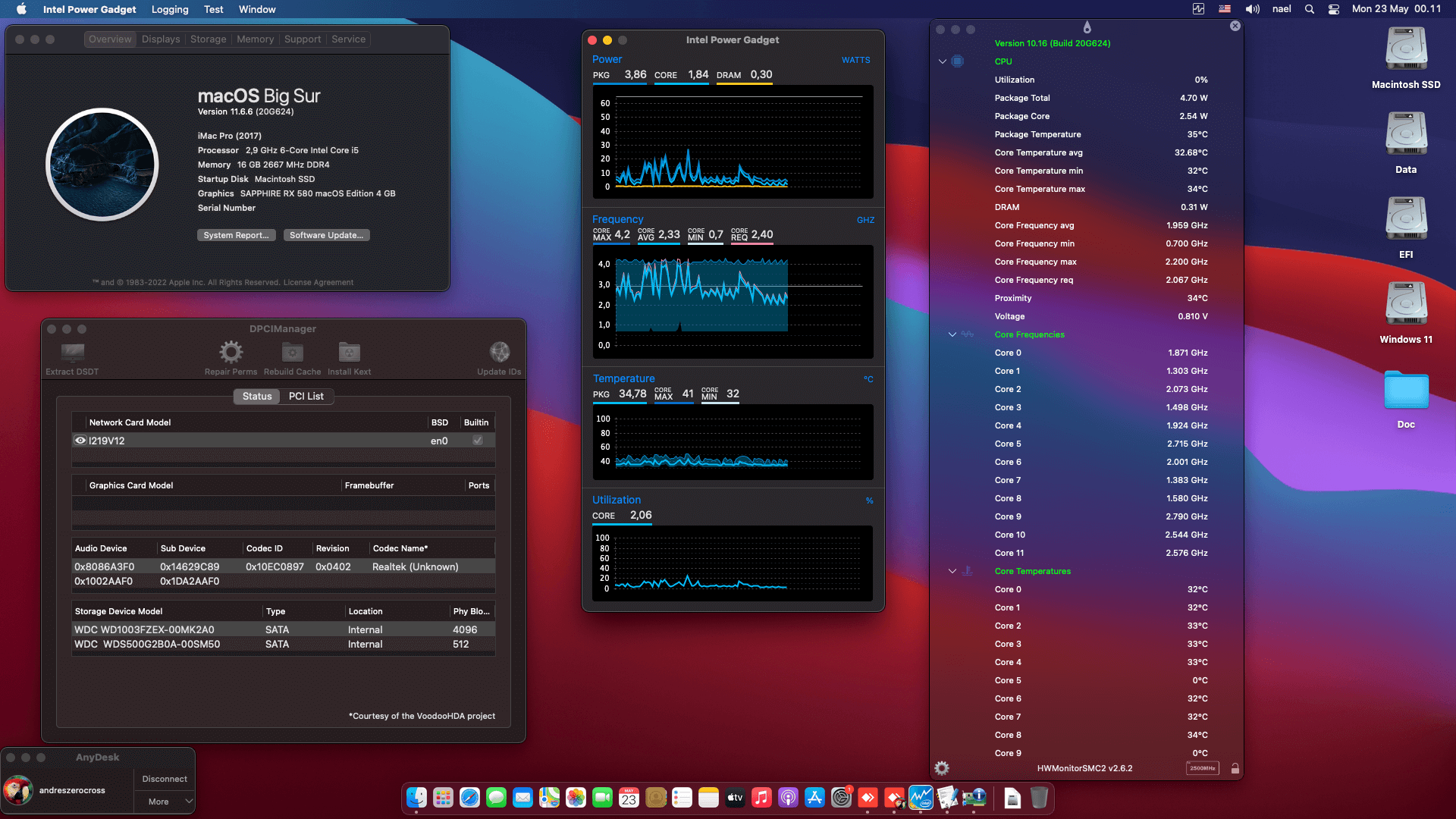 Success Hackintosh macOS Big Sur 11.6.6 Build 20G624 in MSI H410M PRO + Intel Core i5 10400F + Sapphire RX 580